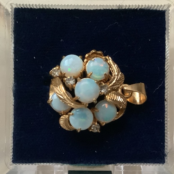 new vintage SS Opal pendant charm (flashes green) - Picture 7 of 16